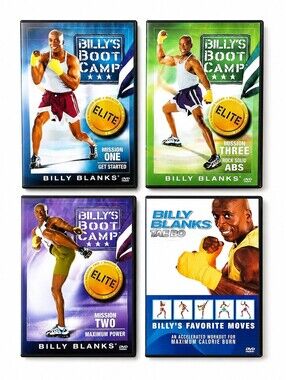 Billy Blanks DVD Lot Of 4 Tae Bo Style Exercise Workout -Boot Camp Martial Arts